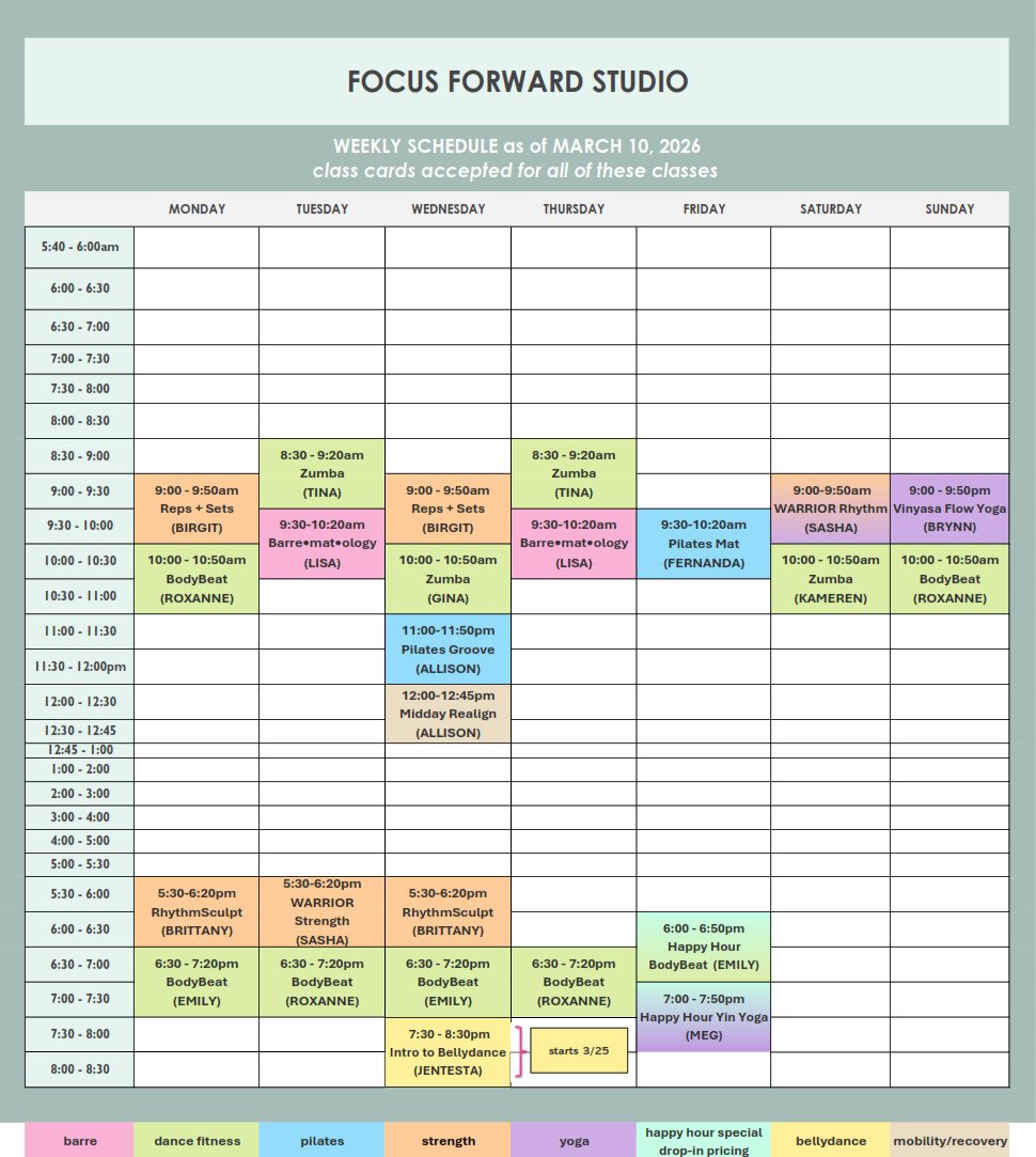 Schedule 3 10 26 class schedule